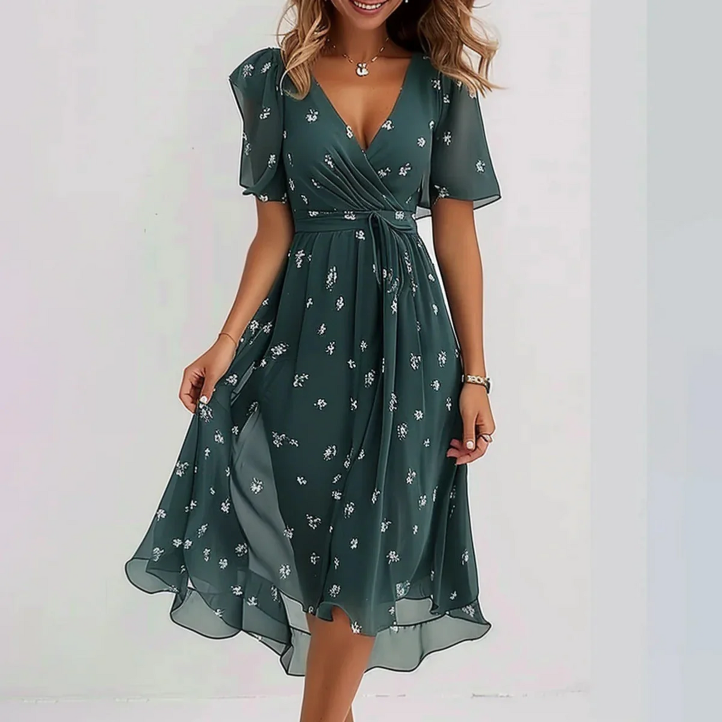 Candace | Versatile Flattering Bloom Wrap Summer Dress