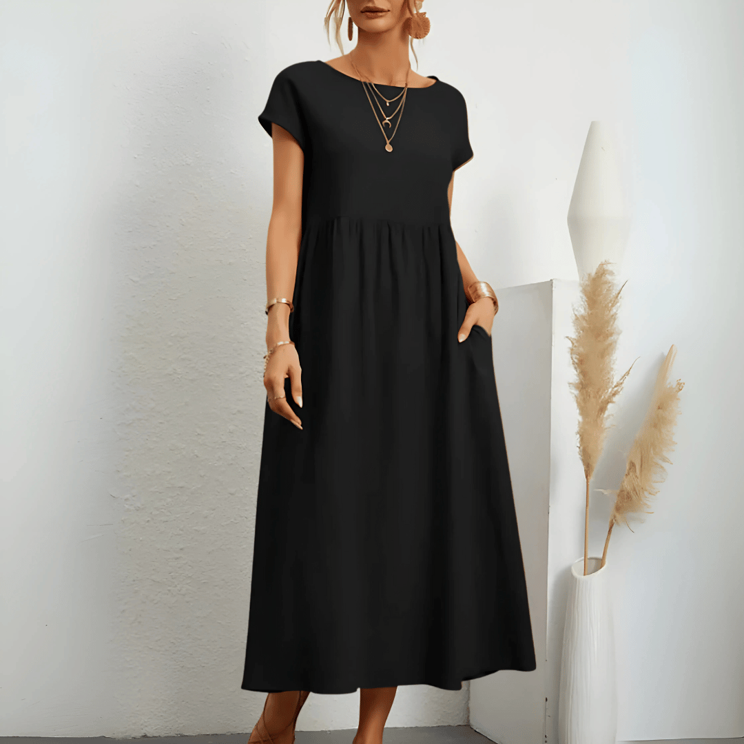 Ellany | Trendy Empire Waist Breezy Dress with Flattering Fit