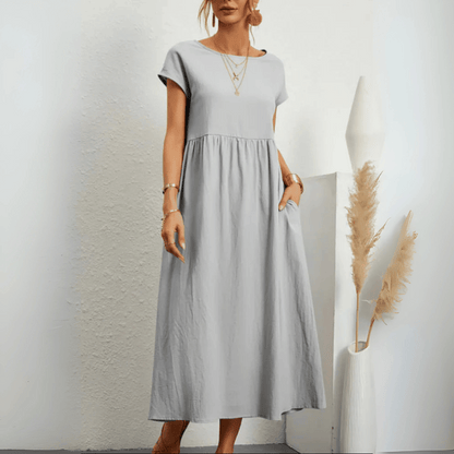 Ellany | Trendy Empire Waist Breezy Dress with Flattering Fit