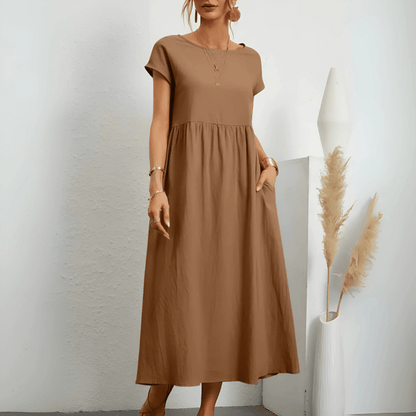 Ellany | Trendy Empire Waist Breezy Dress with Flattering Fit