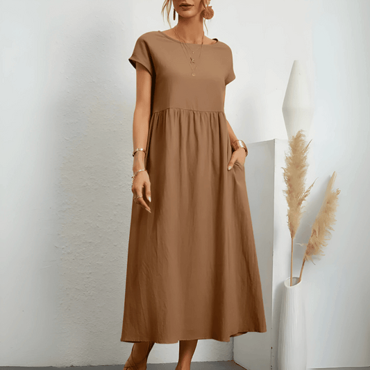 Ellany | Trendy Empire Waist Breezy Dress with Flattering Fit