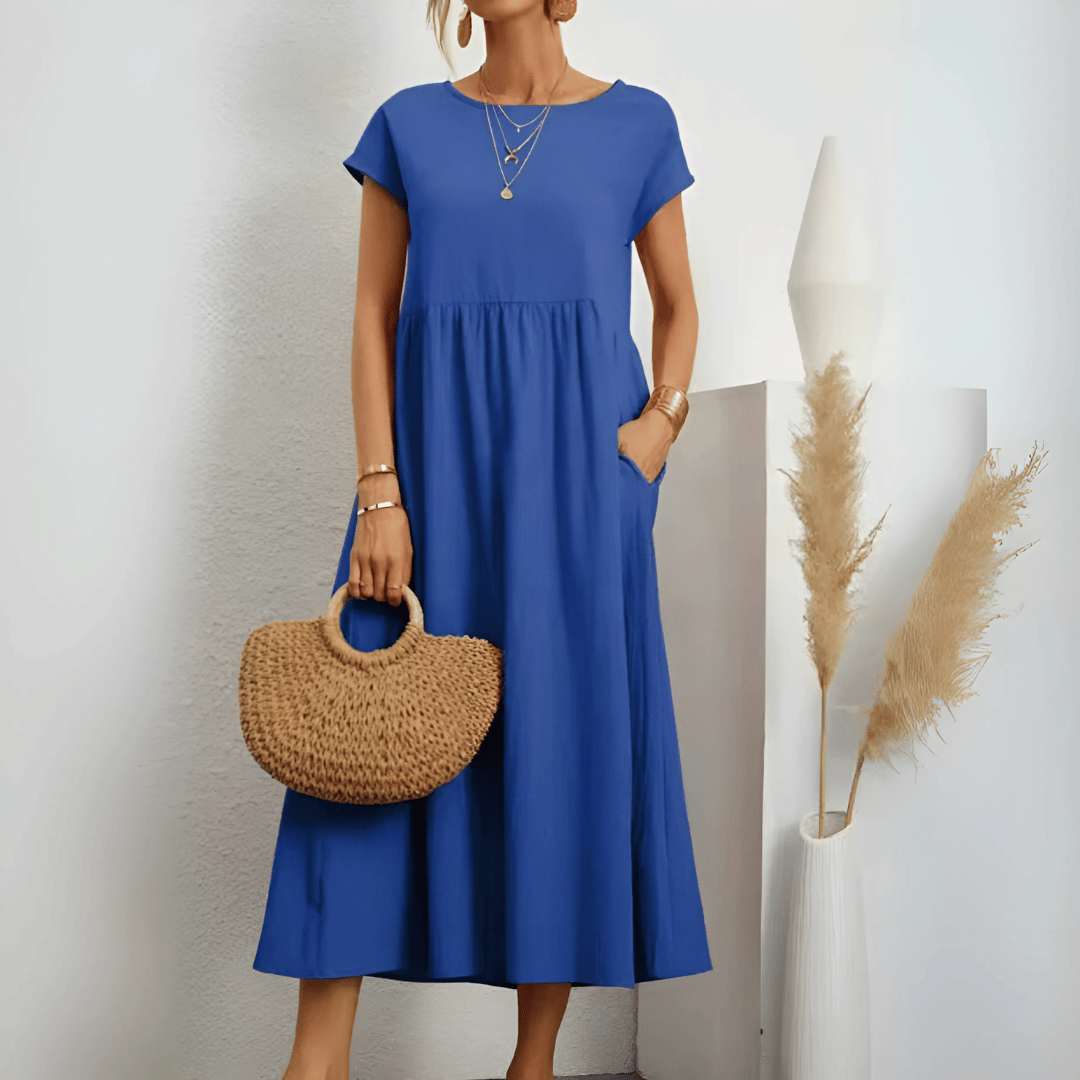 Ellany | Trendy Empire Waist Breezy Dress with Flattering Fit