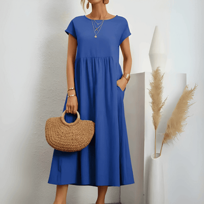 Ellany | Trendy Empire Waist Breezy Dress with Flattering Fit