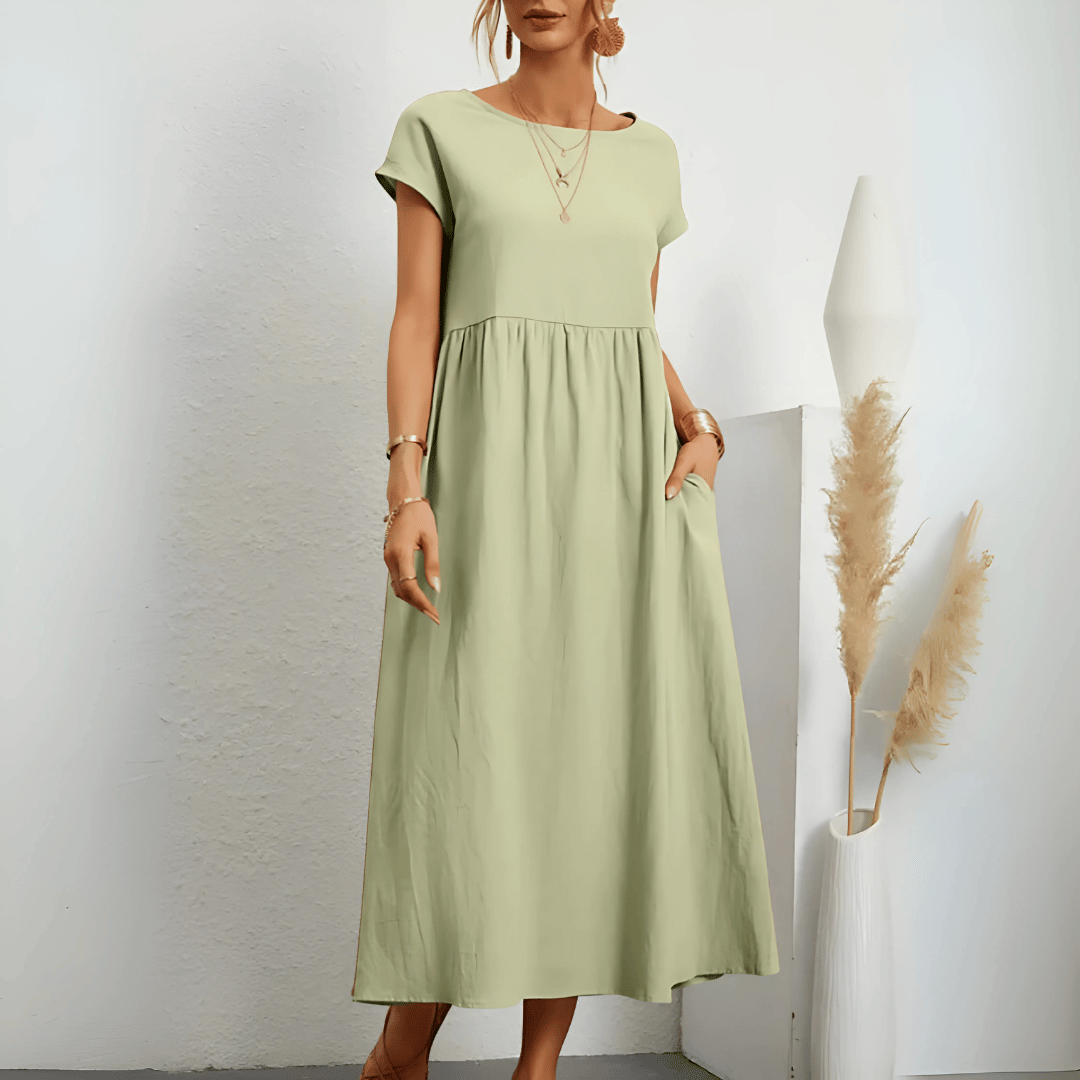 Ellany | Trendy Empire Waist Breezy Dress with Flattering Fit