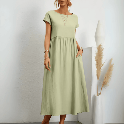 Ellany | Trendy Empire Waist Breezy Dress with Flattering Fit