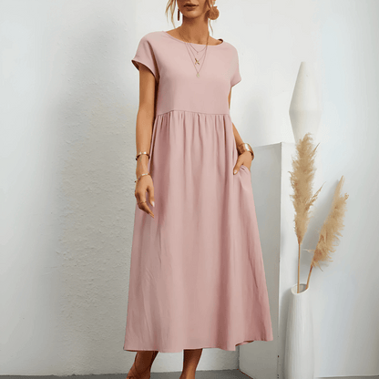 Ellany | Trendy Empire Waist Breezy Dress with Flattering Fit