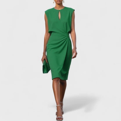 Cynthia | Trendy Elegant Sleeveless Wrap-style Midi Dress