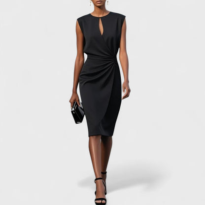 Cynthia | Trendy Elegant Sleeveless Wrap-style Midi Dress
