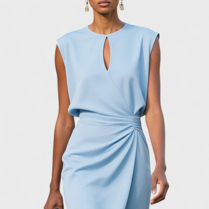 Cynthia | Trendy Elegant Sleeveless Wrap-style Midi Dress