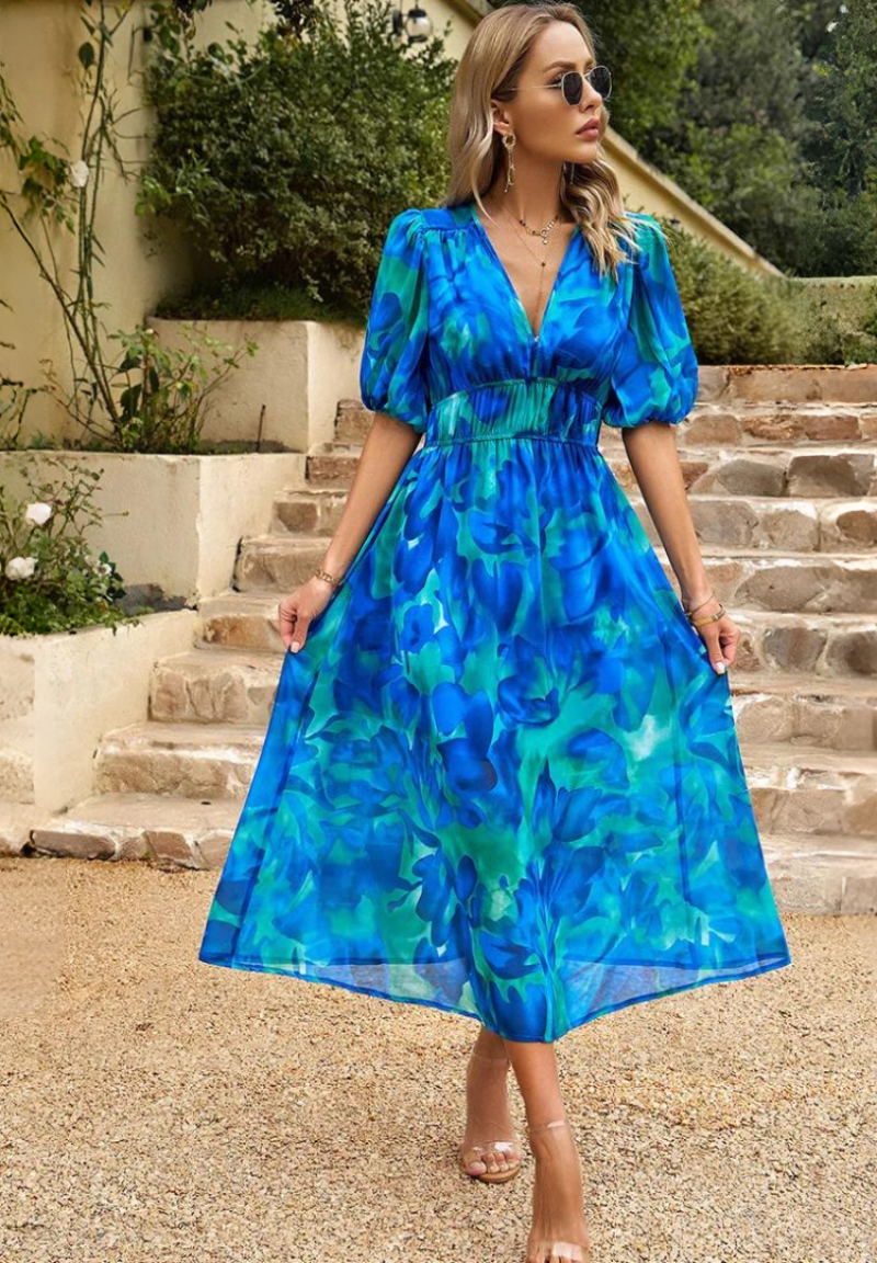 Xaviea | Festive Summer Floral Dress for Women