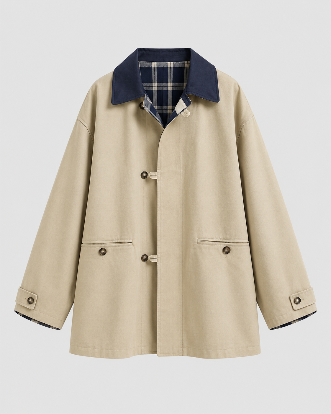 Women's Barn Jacket - Relaxed Fit Contrast Collar