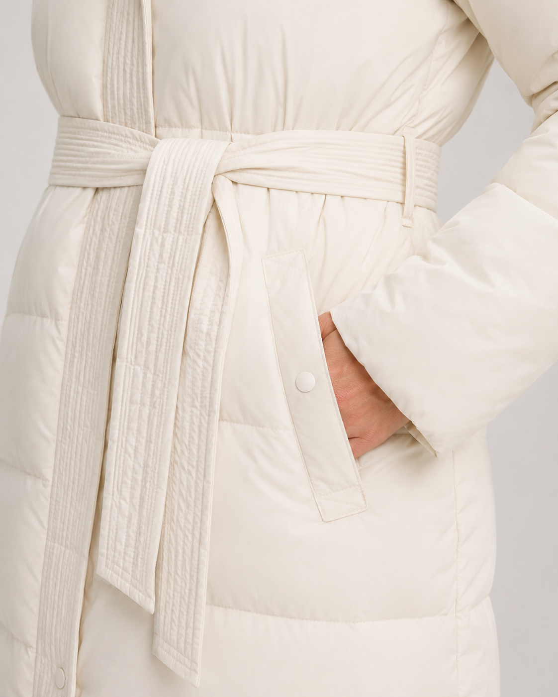 Women's Puffer Parka - Hooded Longline Belted Winter Coat