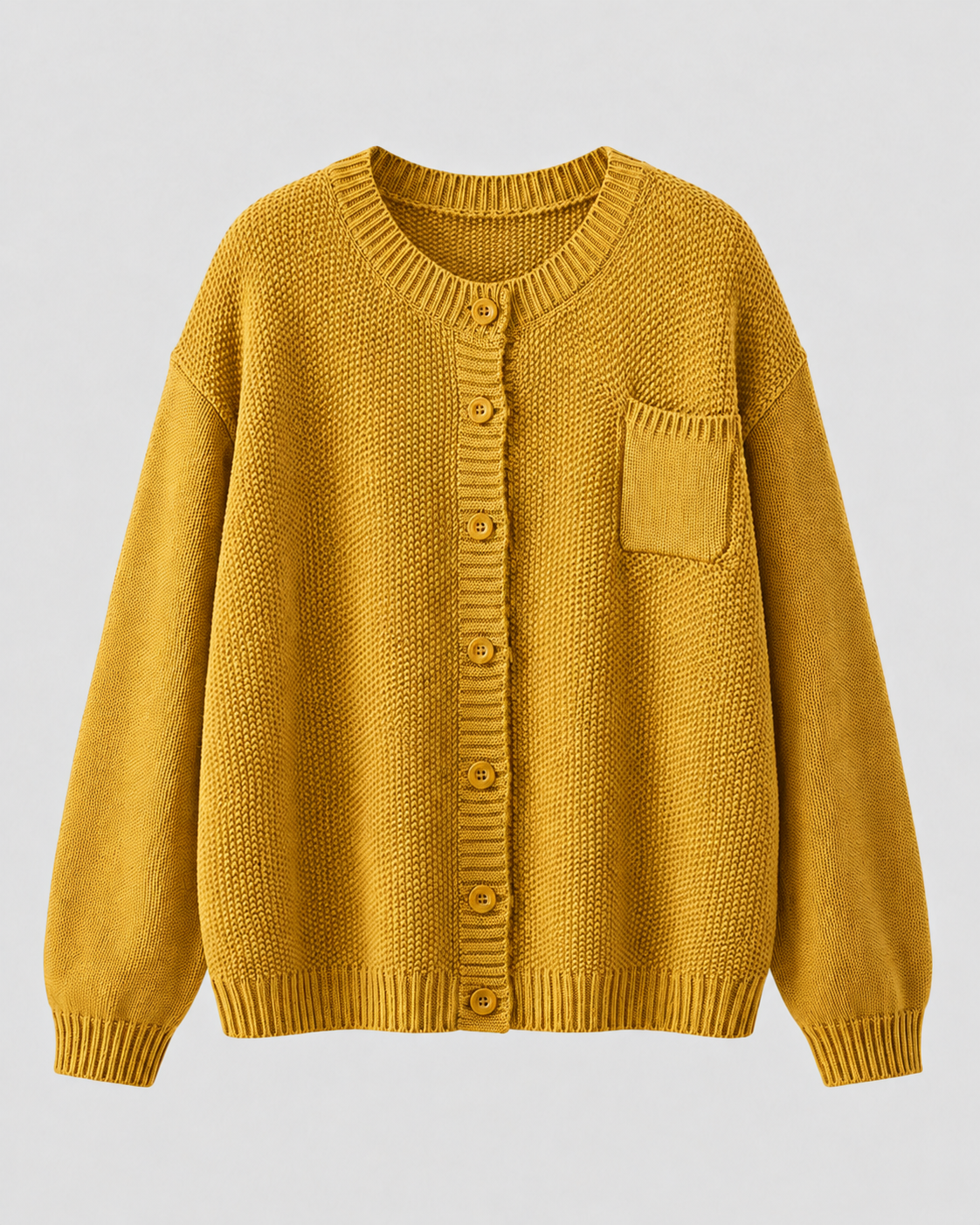 Women's Knit Cardigan - Button Front with Pockets