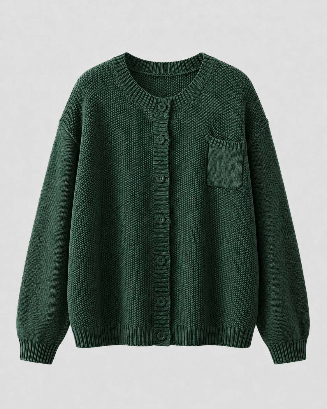 Women's Knit Cardigan - Button Front with Pockets