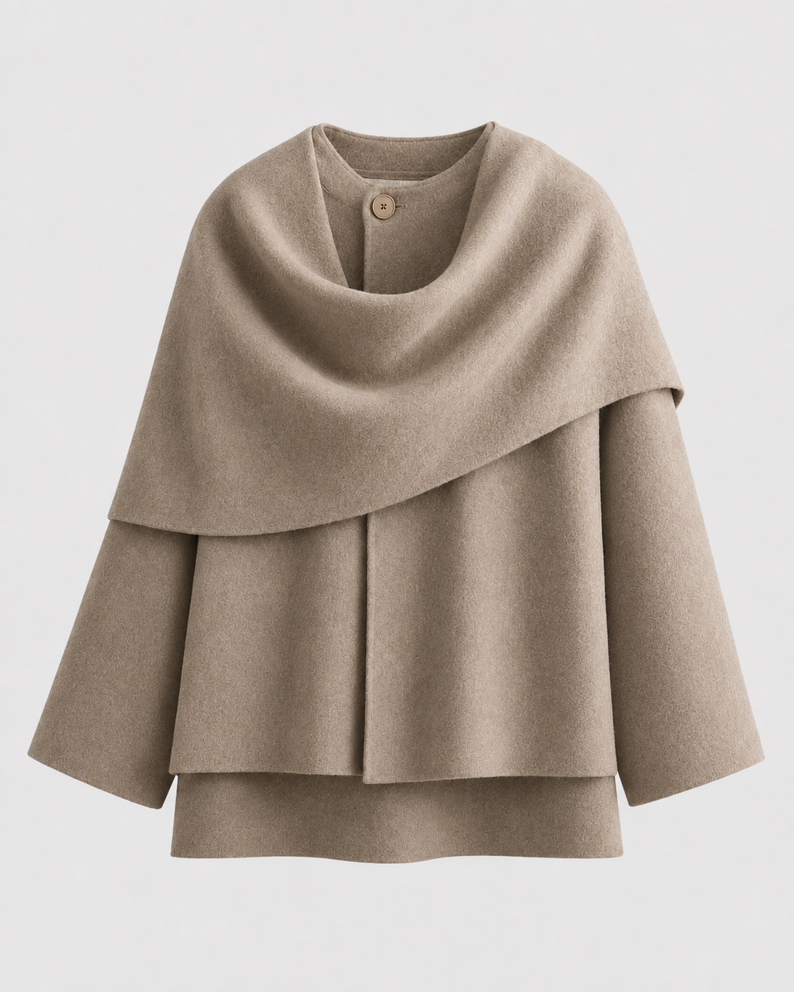Women's Cape Coat - Scarf Collar Draped Oversized Fit