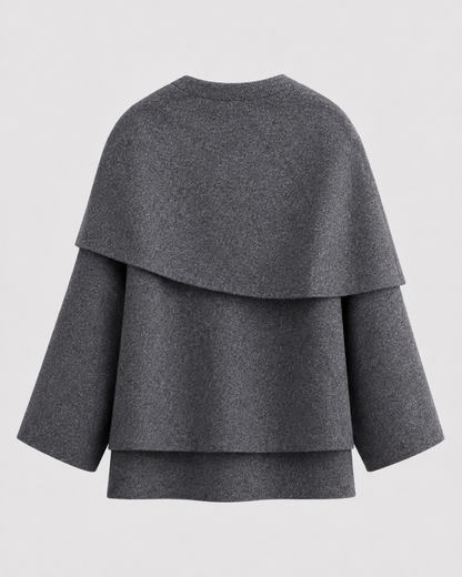 Women's Cape Coat - Scarf Collar Draped Oversized Fit