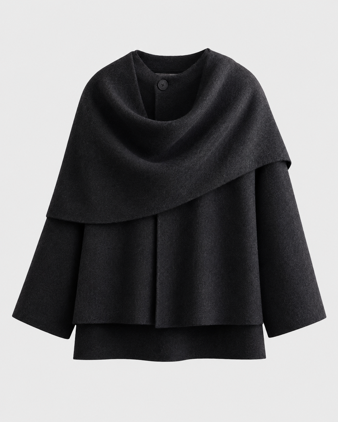Women's Cape Coat - Scarf Collar Draped Oversized Fit