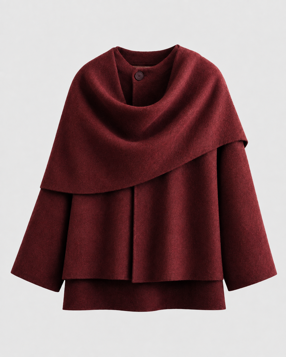 Women's Cape Coat - Scarf Collar Draped Oversized Fit