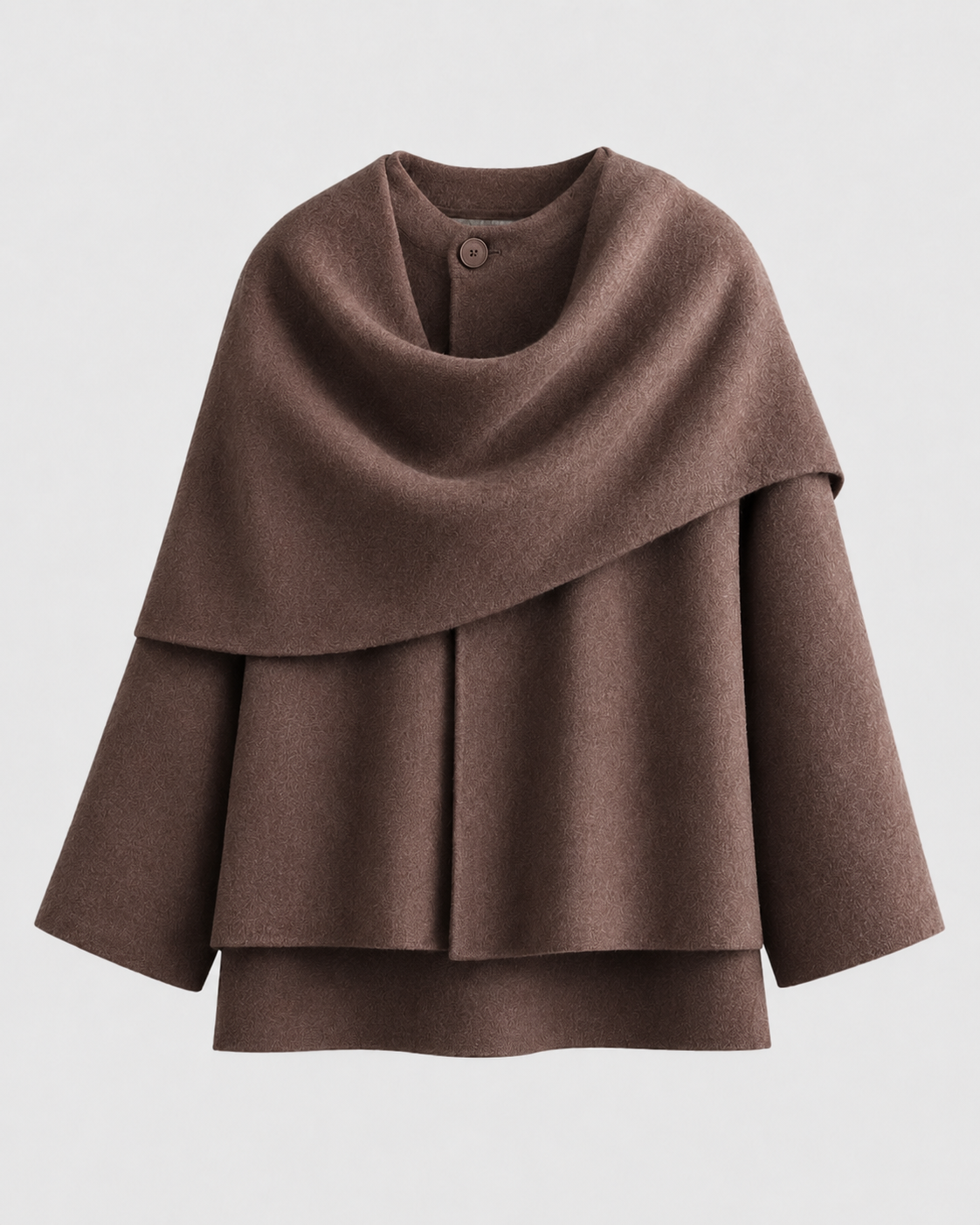 Women's Cape Coat - Scarf Collar Draped Oversized Fit