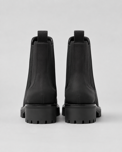 Women's Chelsea Boots - Suede Look Chunky Lug Sole
