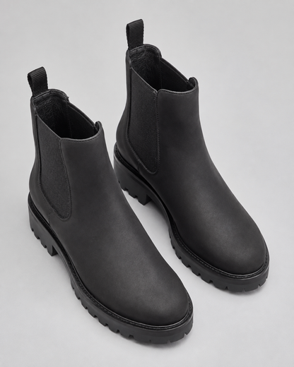 Women's Chelsea Boots - Suede Look Chunky Lug Sole