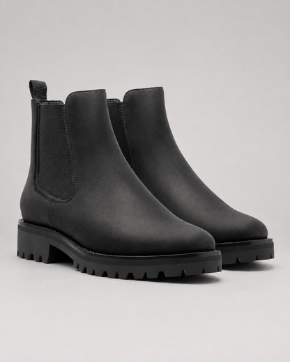 Women's Chelsea Boots - Suede Look Chunky Lug Sole