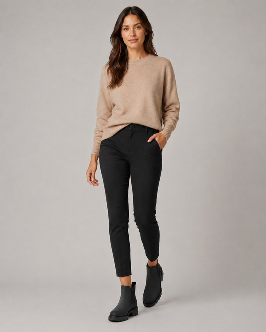 Women's Chelsea Boots - Suede Look Chunky Lug Sole