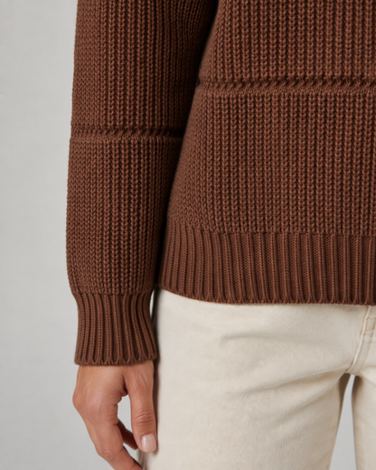 Women's Chunky Knit Sweater - Relaxed Crew Neck