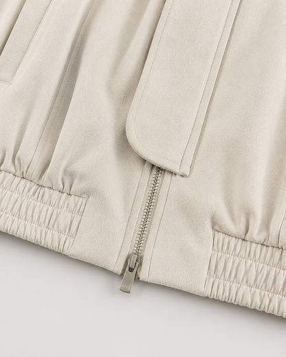 Women's Suede Barn Jacket - Cropped Casual Jacket