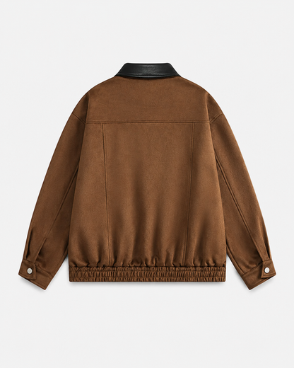 Women's Suede Barn Jacket - Cropped Casual Jacket