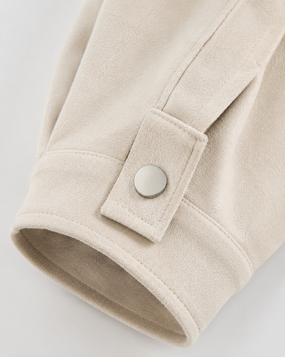 Women's Suede Barn Jacket - Cropped Casual Jacket