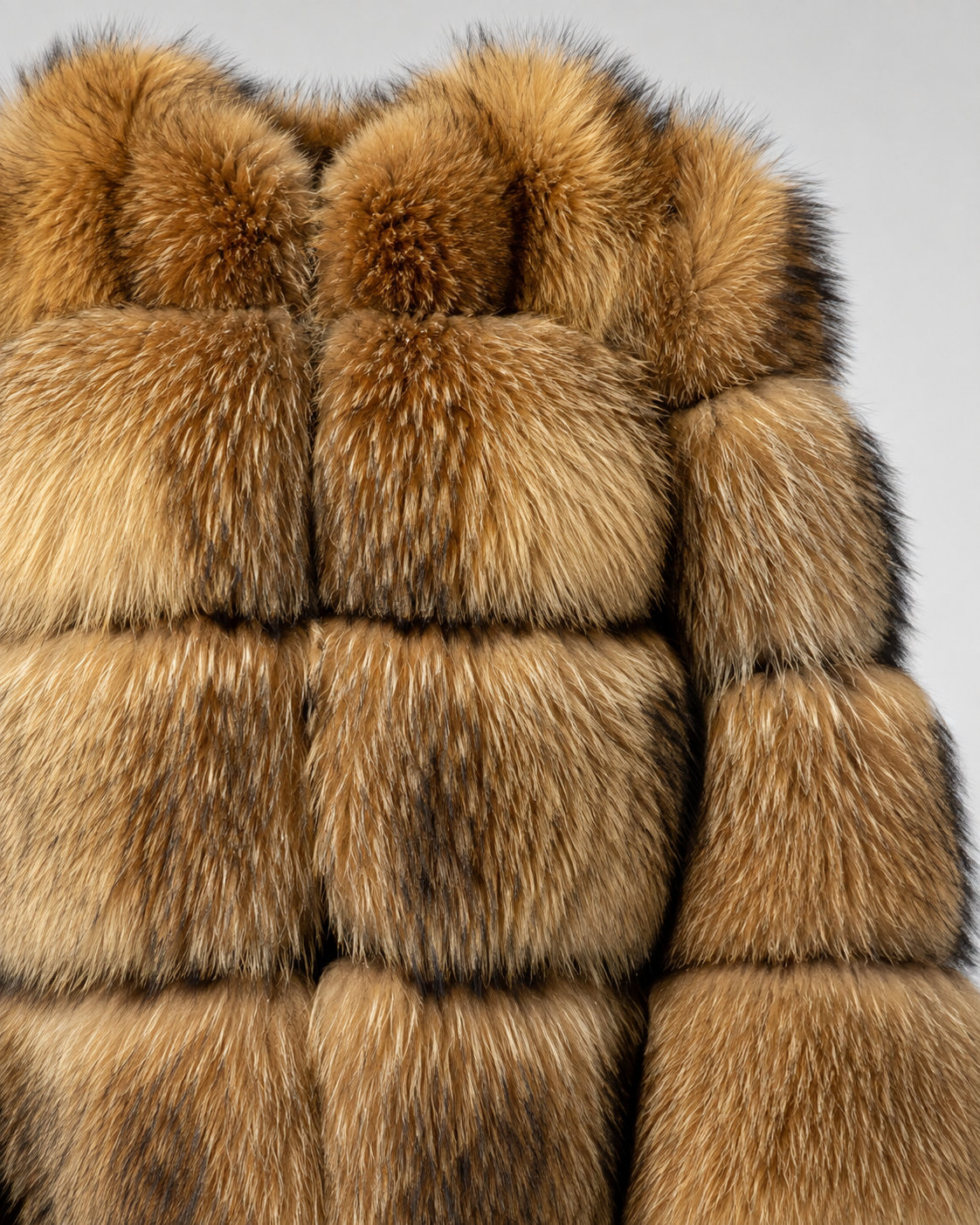 Women's Faux Fur Jacket - Cropped Brown Oversized Collar