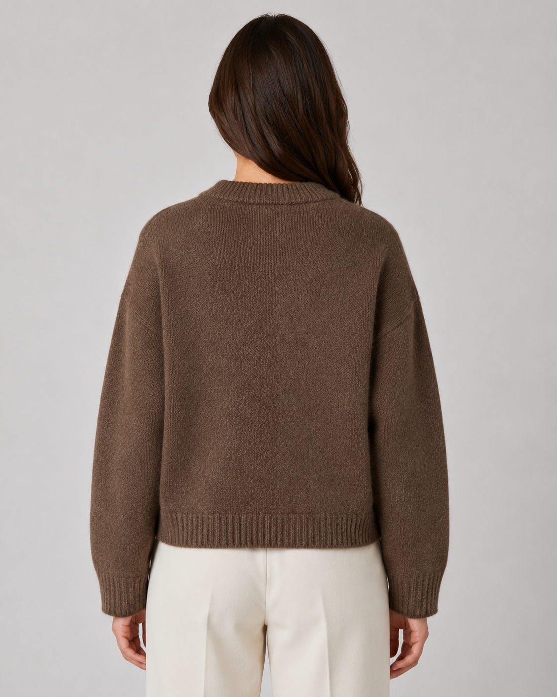Women's Chunky Knit Cardigan - Cropped Button Front with Pockets