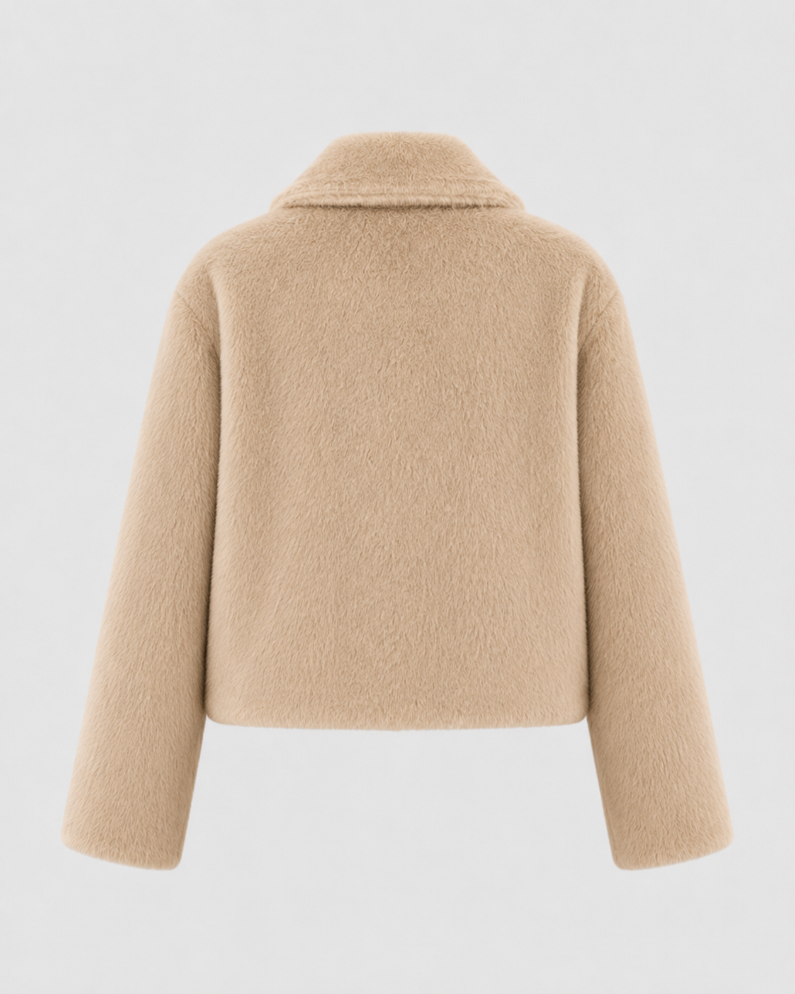 Women's Faux Fur Jacket - Cropped Wide Collar Winter Coat