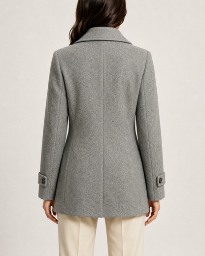 Women's Winter Coat - Double Breasted Short Tailored Coat