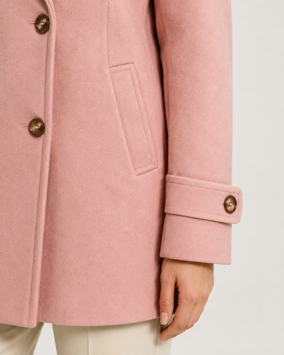 Women's Winter Coat - Double Breasted Short Tailored Coat