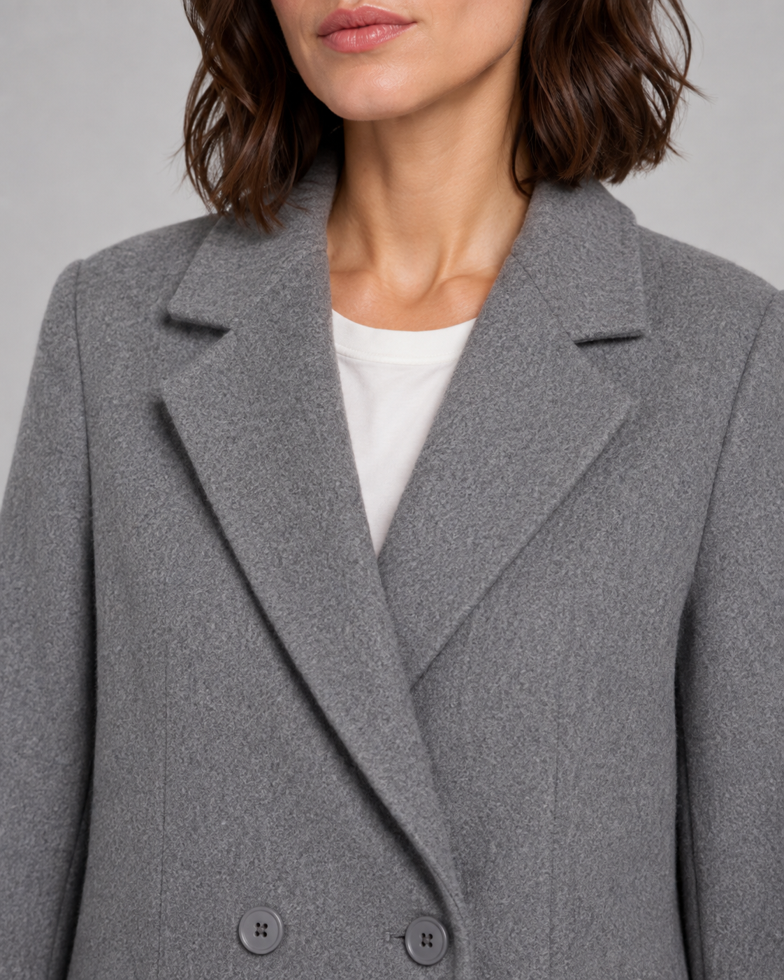Women's Winter Coat - Long Double Breasted Wool-Style Coat