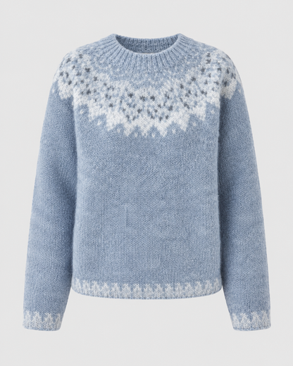 Women's Fair Isle Sweater - Crew Neck Knit