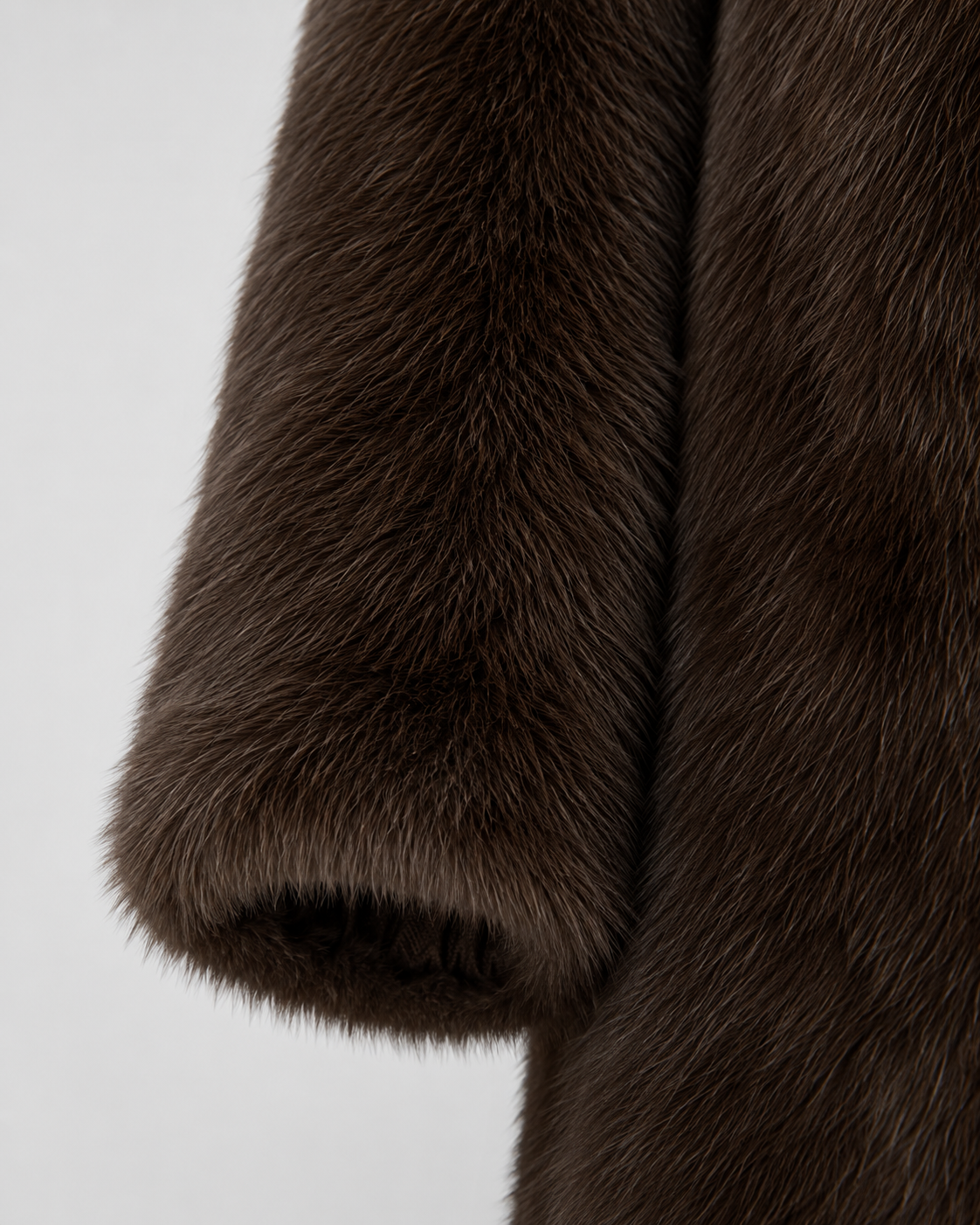 Women's Faux Fur Coat - Longline Winter Coat with Wide Collar
