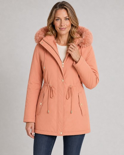 Women's Winter Parka - Faux Fur Lined Hooded Coat