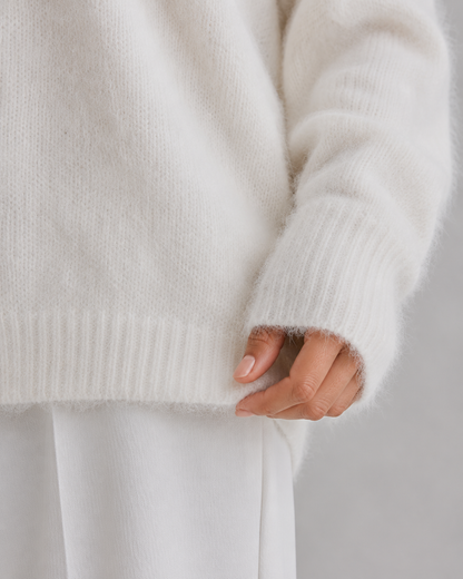 Women's Cardigan Sweater - Fluffy V Neck Button Front