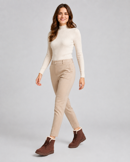 Women's Ankle Boots - Faux Fur Lined Suede Look