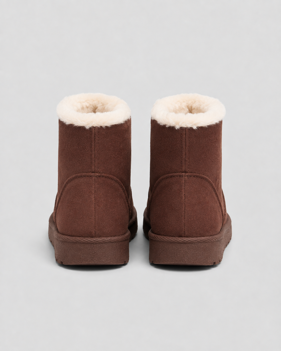 Women's Ankle Boots - Faux Fur Lined Suede Look