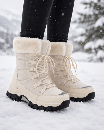 Women's Snow Boots - Fur Lined Lace Up Winter Boots