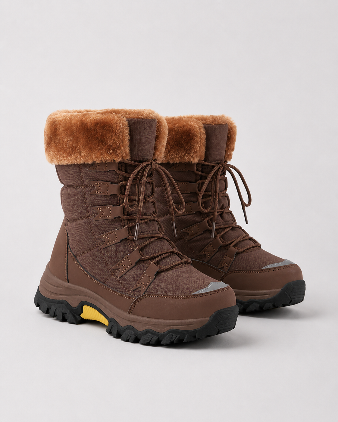 Women's Snow Boots - Fur Lined Lace Up Winter Boots