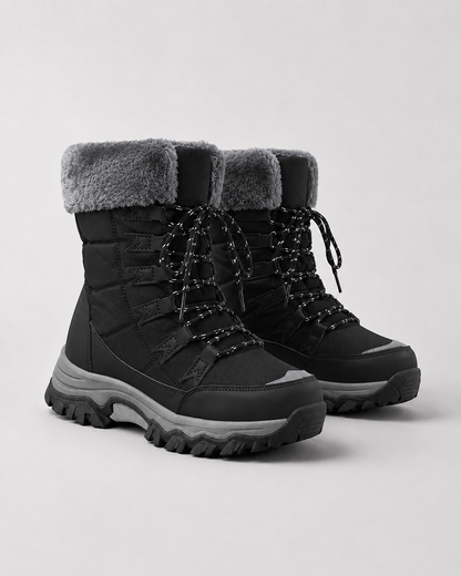 Women's Snow Boots - Fur Lined Lace Up Winter Boots