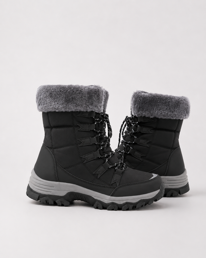 Women's Snow Boots - Fur Lined Lace Up Winter Boots