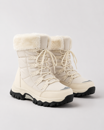 Women's Snow Boots - Fur Lined Lace Up Winter Boots