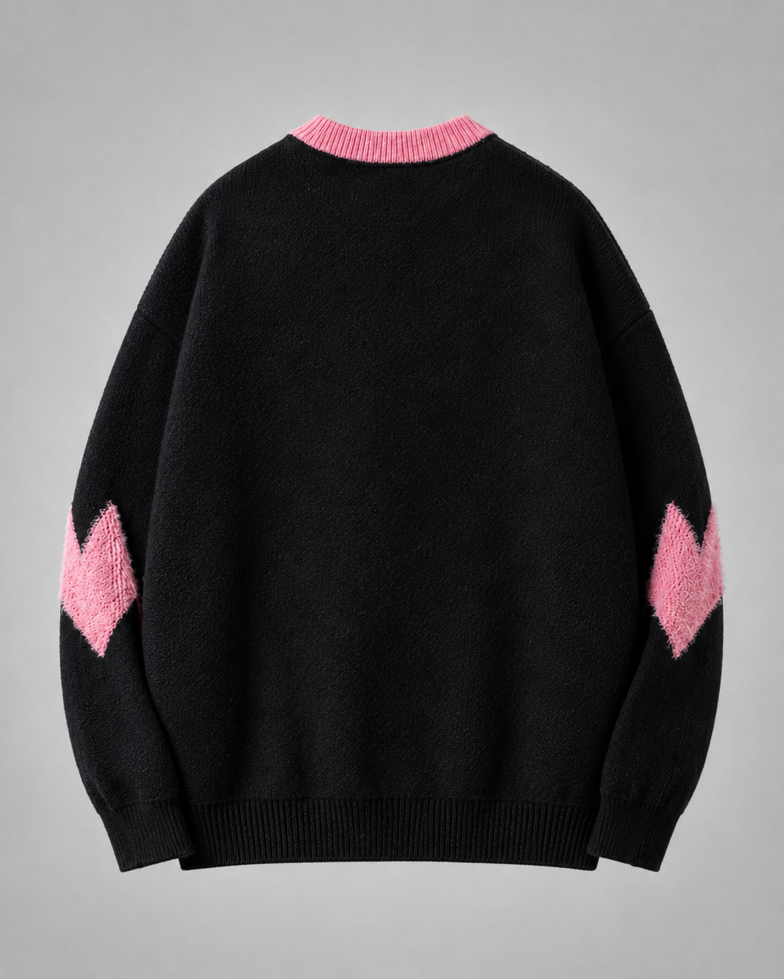Women's Graphic Sweater - Heart Print Knit