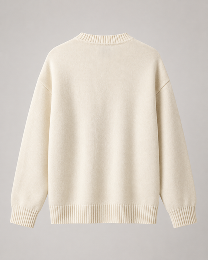 Women's Knit Sweater - Heart Textured Drop Shoulder